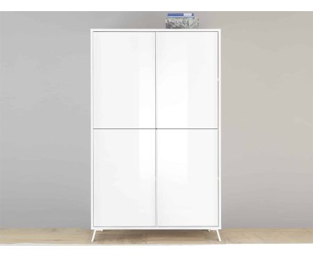 Contenitore da sala con 4 ante color bianco lucido della serie Canaries di Love Kasa