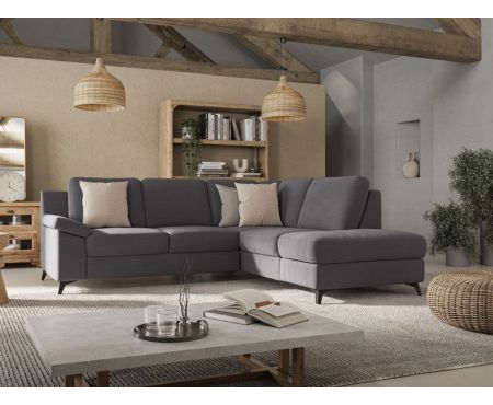 Divano letto con contenitore e penisola destra della collezione Raquel di LoveKasa