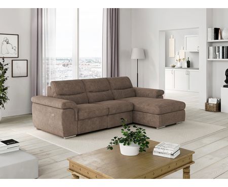Divano Letto con Penisola contenitore destro della collezione Tokyo di LoveKasa nella colorazione Sparta Sand