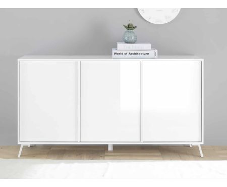 Madia Contenitore 3 ante da sala color bianco lucido della serie Canaries di LoveKasa