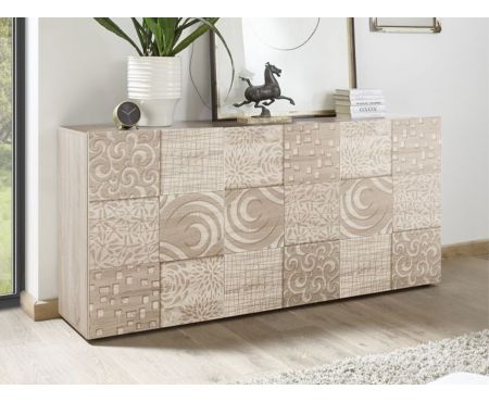 Madia moderna con finiture color legno rovere con tre eleganti ante della serie Klimt di LoveKasa