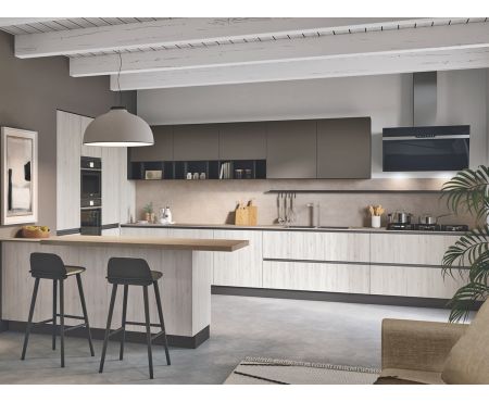 Panoramica - Cucina moderna componibile UP della serie Dune di LoveKasa