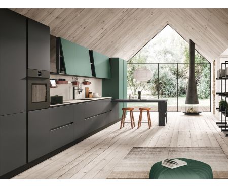 Panoramica - Cucina Moderna Componibile della collezione Living Life, modello 