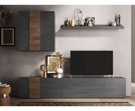 Mobile da soggiorno color titanio e mercure della serie Afrodite: un'aggiunta elegante e versatile per il tuo spazio living