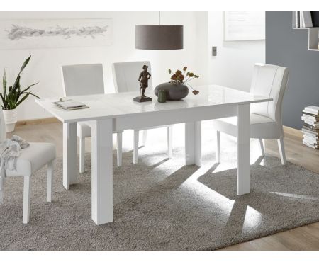 Elegante tavolo da sala bianco lucido con prolunga della serie Klimt di LoveKasa