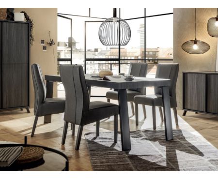 Tavolo Folding da sala con gambe in ferro color nero frassino della collezione Canaries di Love Kasa