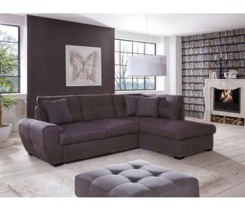 Divano letto Categoria Basic con angolo a destra e contenitore della collezione Denver di Love Kasa in colorazione Sparta Heart