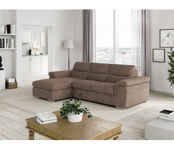 Divano Letto con Penisola contenitore sinistra della collezione Tokyo di LoveKasa nella colorazione Sparta Sand