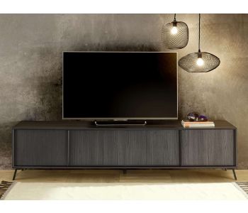 Madia Bassa Porta Tv 4 ante color nero frassino della serie Canaries di Love Kasa