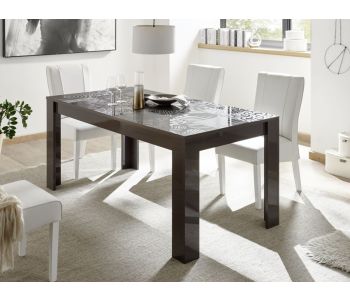 Elegante tavolo da sala color nero antracite con prolunga della serie Klimt di LoveKasa